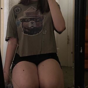 Army green, Smokey the bear crop top